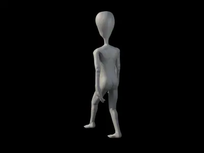 Alien Grey Low-poly 3D model buy