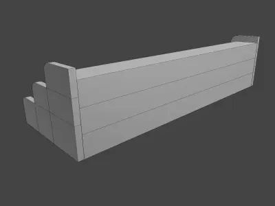Display Shelf 1 Part Low-poly 3D model