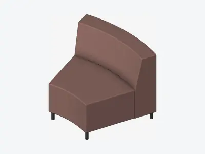 Seat - Library - Integral - In Low-poly 3D model