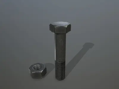 Bolts bolt and nut Low-poly 3D model 3