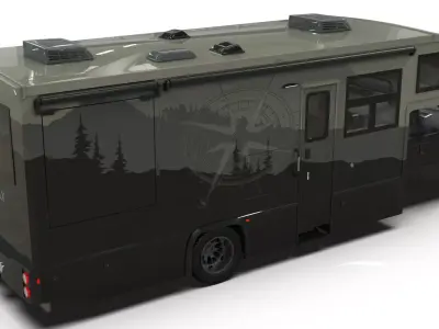 Low-Poly Motorhome  Vehicle Dynamax Isata 6 animated Low-poly 3D model