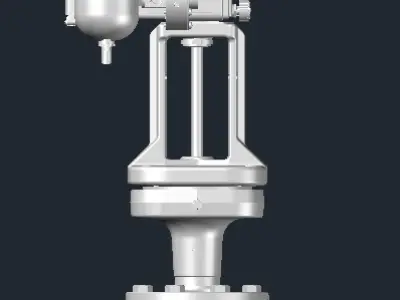 Pneumatic control valve flanged PN-63 DN-100 3D model