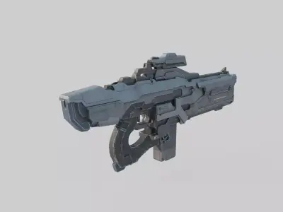 Future Sci-Fi Weapon Automatic Rifle 3D model