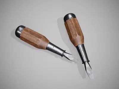 Old Screwdriver PBR High-poly 3D model 3D model