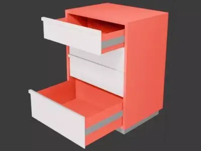 industrial drawer cabinet Low-poly 3D model
