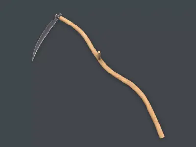Scythe Low-poly PBR Free low-poly 3D model