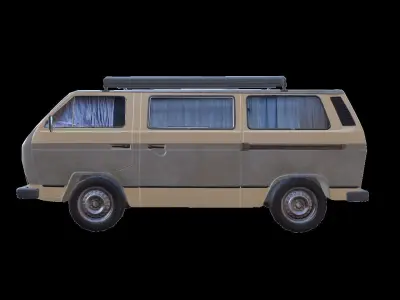 PBR T3 Van Lowpoly Low-poly 3D model