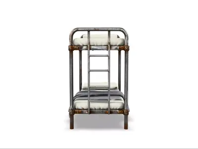 Prison Cell Metal Bunk Bed Free low-poly 3D model