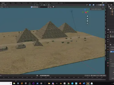 The Pyramids at Giza Low-poly 3D model
