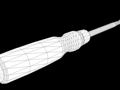 Old Screwdriver PBR Low-poly 3D model