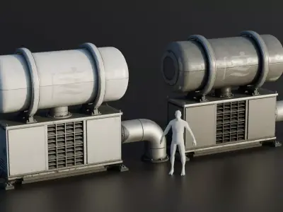 Industrial Tank - Industrial Machine - Type D Low-poly 3D model