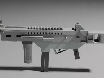 machine gun Low-poly 3D model