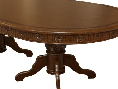 Wooden table with carvings 2500 3D model
