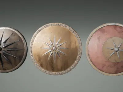 Historic Greek Shields Low-poly 3D model