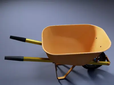 Wheelbarrow Low-poly 3D model 17