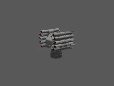 Russian Anti Submarine Launcher RBU-6000 3D model Low-poly 3D model