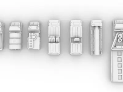 Miniature Trucks Pack 3D print model