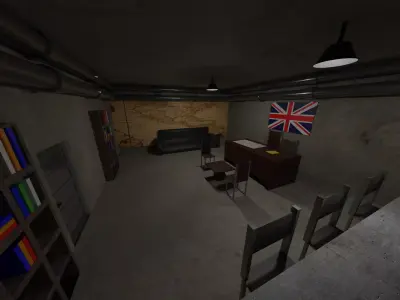 Military Bunker - United Kingdom Low-poly 3D model