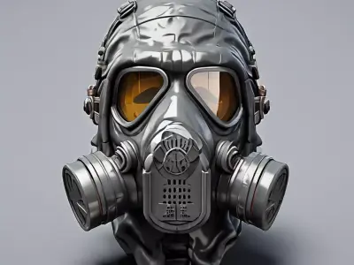 Realistic Gas Mask 3D Model Low-poly 3D model