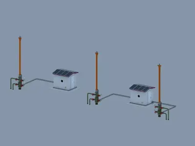 Hydraulic pumping unit   Hydraulic pump jack 3D model