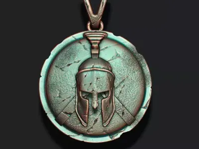 Spartan Helmet Shield pendant 3D print model