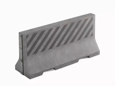 Large Concrete Barrier 04 Low-poly 3D model