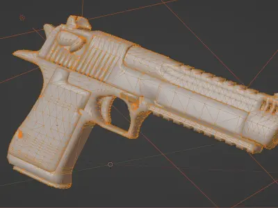 Desert Eagle Pistol Low-poly 3D model get