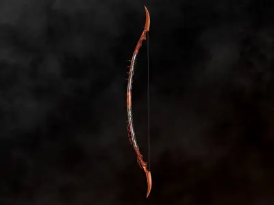 Fire Bow - Dark Fantasy PBR game ready 3d weapon Low-poly 3D model