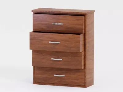 Wooden Wardrobe Low-poly 3D model Low-poly 3D model