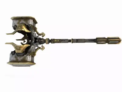 Magical weapon Golden Hammer 3D model