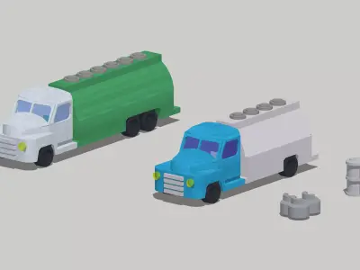 Fuel Trucks by Outland Models Low-poly 3D model