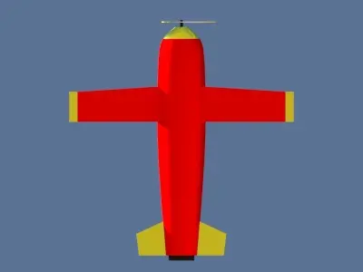 Low Poly Simple Cartoon Plane Low-poly 3D model