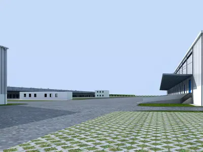 Industrial buildings factories industrial parks 3D model