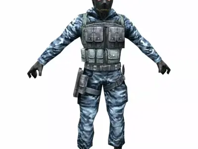 R5 Face mask Army Soldier Low-poly 3D model