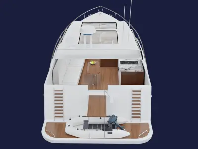 Yacht 3D cinematic model 3D model
