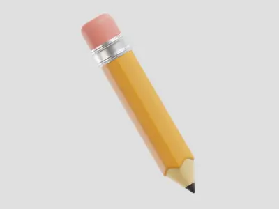 Pencil 3d model Low-poly 3D model
