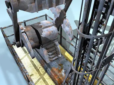 Pumpjack oil pump 3D model