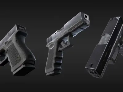 Glock 17 Low-poly 3D model 8
