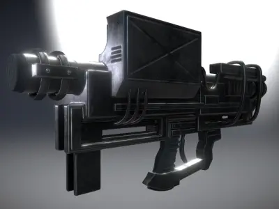 Heavy Blaster Gun Low-poly 3D model