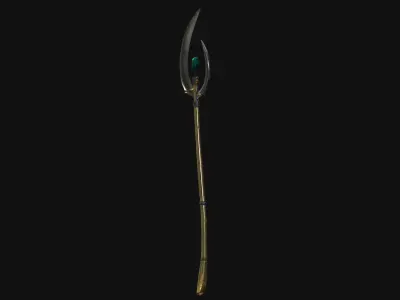 Magic Weapon with crystal - high poly 3D model