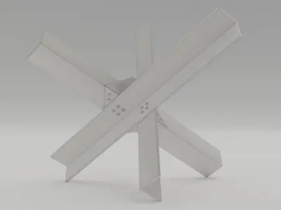 5 Hedgehogs Ant-tank - Low Poly Low-poly 3D model