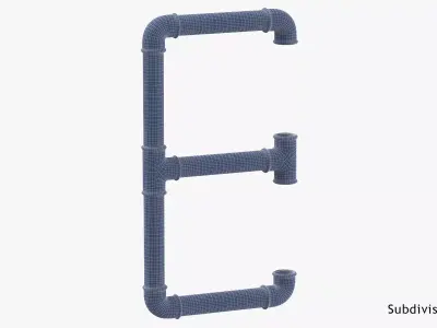 Galvanized Steel Pipe Letter E 3D model