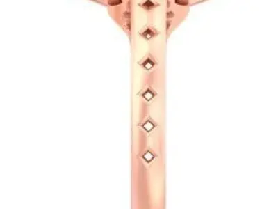 Heart Style Halo Set Unique Ring  3D print model