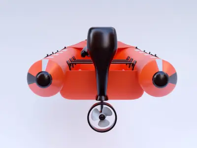 Inflatable rescue boat 3D model purchase