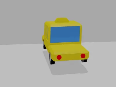 taxi car low poly Free 3D model