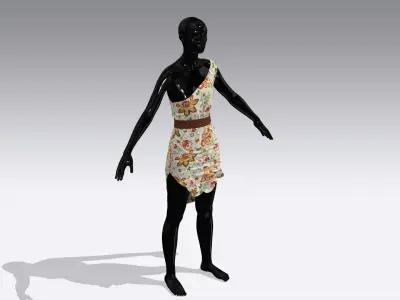 Woman Cloth Dress Low-poly 3D model