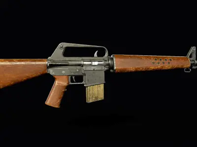 Service Rifle Low-poly 3D model Low-poly 3D model