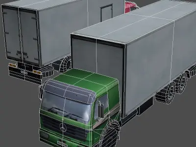 Truck flatbed - flatbed Low-poly 3D model
