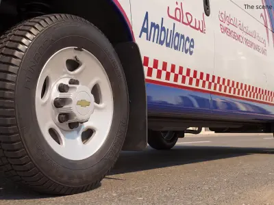 Chevrolet Steel Wheel Rim with All Terrain Tire 3D model