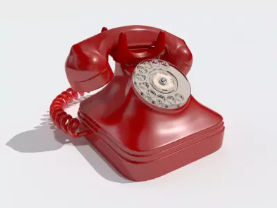 Retro phone Low-poly 3D model
